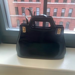 Ferragamo “Wanda” Patent Leather Handbag